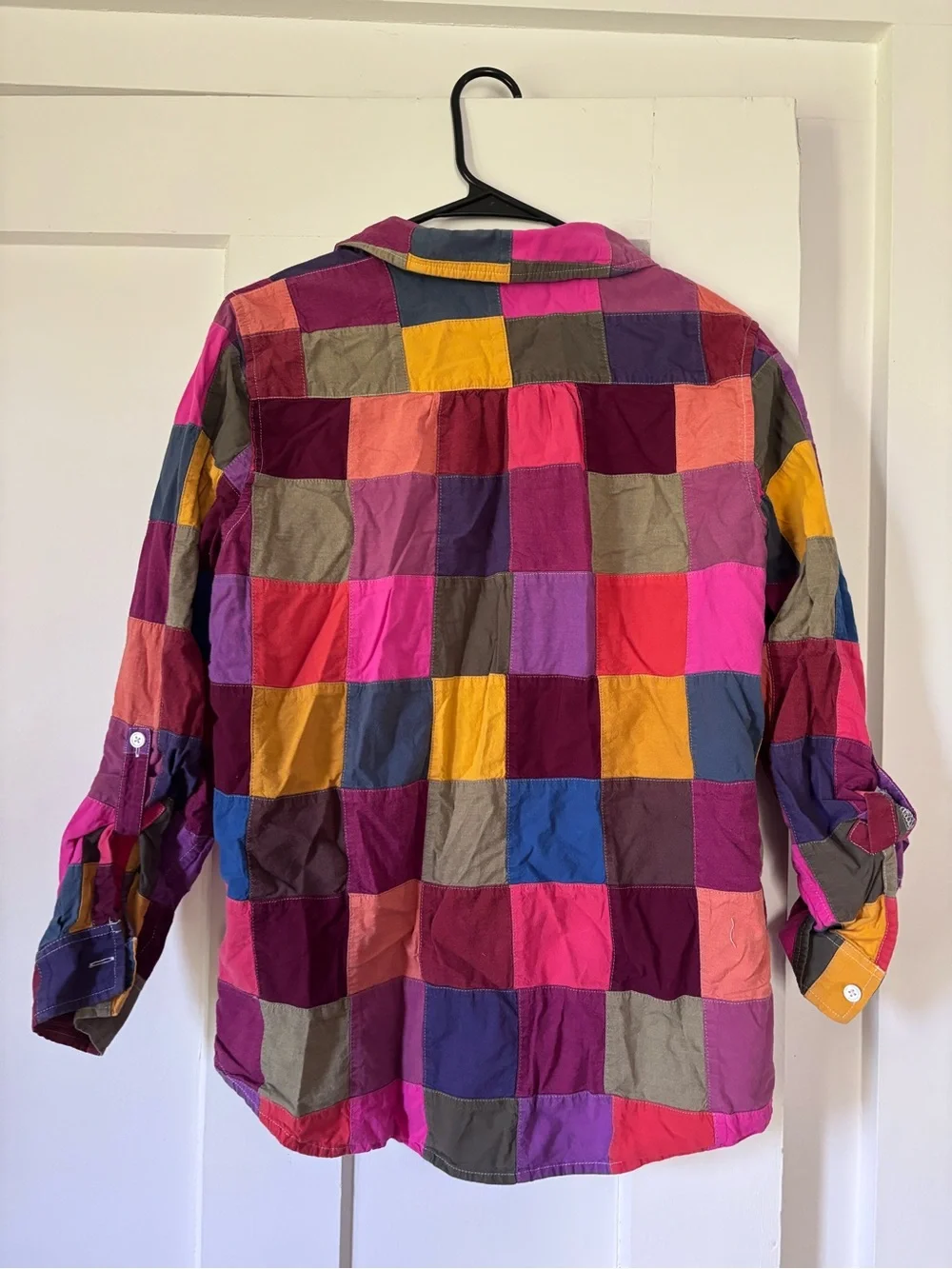 Lands' End Multicolor Patchwork Button-Up Vintage Shirt - Picture 5 of 5